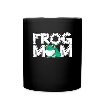 Frog Mom Mother's Day Gift Frog Mom Ladies - Full Colour Mug - black - Front