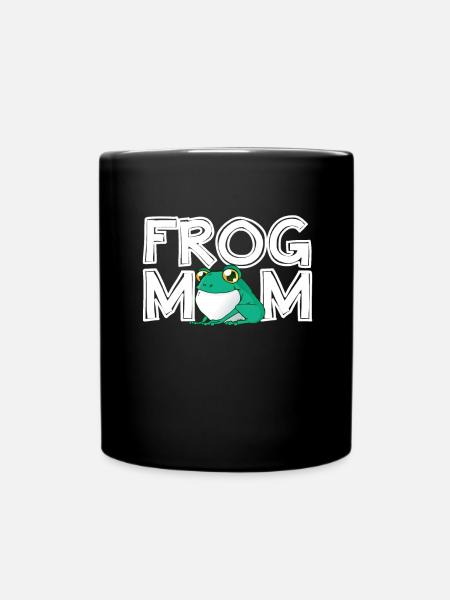Frog Mom Mother's Day Gift Frog Mom Ladies - Full Colour Mug - black