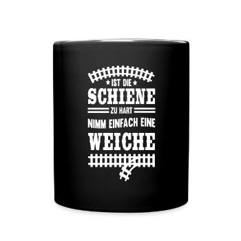 Lokführer Dampflok Lokomotive Vintage Modellbahn - Tasse einfarbig - Schwarz - Vorne