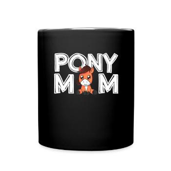 Cadeau de fête des mères poney maman poney maman dames - Mug uni - noir - Devant