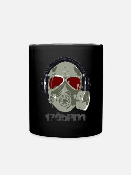 Hard Techno - 170bpm Kopfhörer Raver - Tasse einfarbig - Schwarz