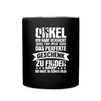 Onkel Geschenk Spruch Partenonkel Vintage - Tasse einfarbig - Schwarz - Vorne