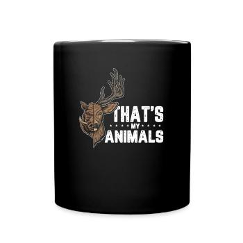 Keiler Wildschwein Hirsch Jäger - Tasse einfarbig - Schwarz - Vorne