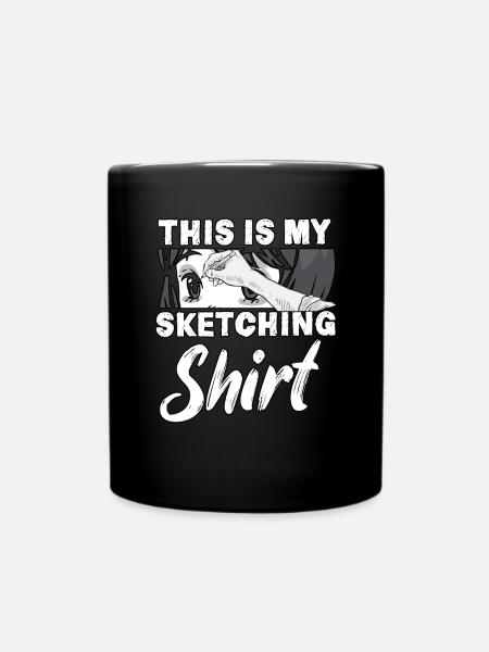 My drawing shirt otaku manga drawing anime - Full Colour Mug - black