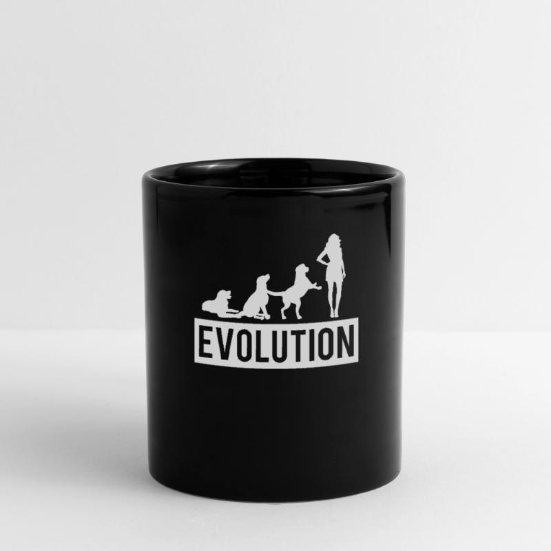 Hunde Evolution Hund Gassi Entwicklung Mensch Tasse einfarbig