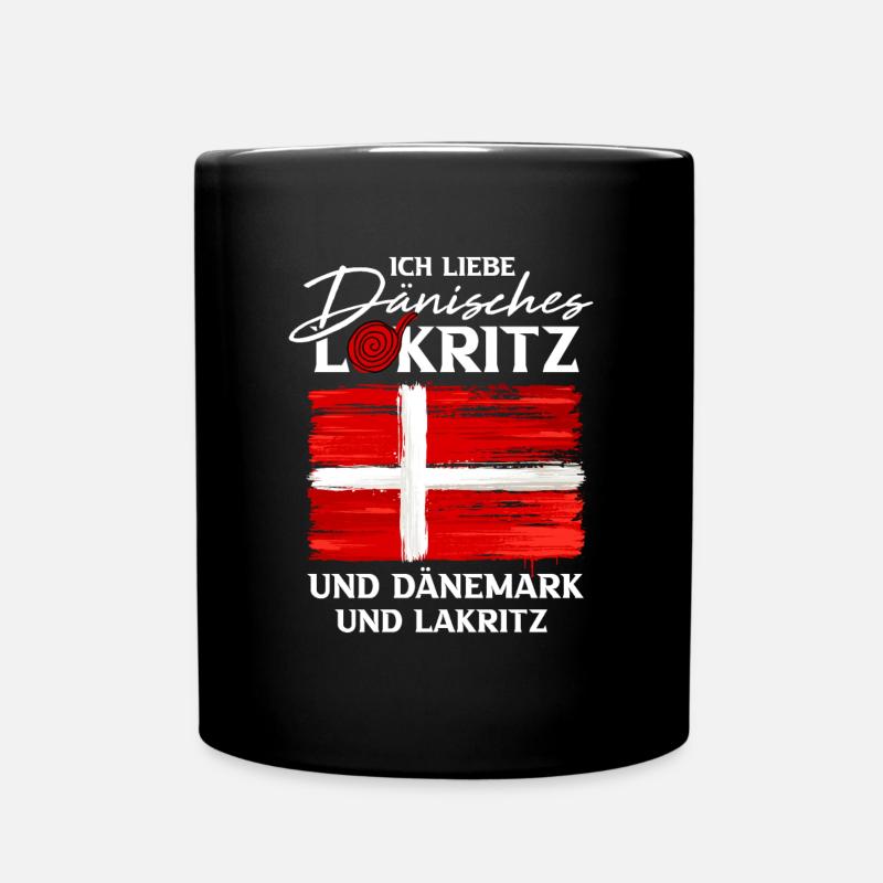 Dänemark Lakritze Skandinavien Spruch - Tasse einfarbig - Schwarz