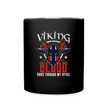 Norwegen Flagge Wikinger - Tasse einfarbig - Schwarz - Vorne
