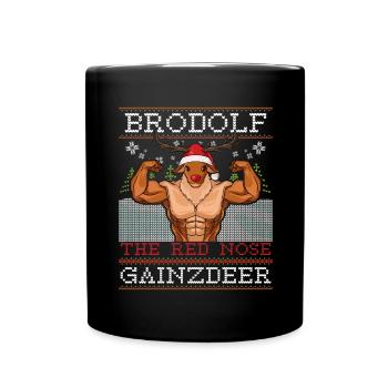 Brodolf The Red Nose Gainzdeer Geschenk - Tasse einfarbig - Schwarz - Vorne