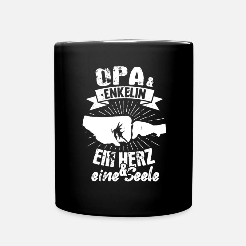 Opa & Enkelin Ein Herz und eine Seele Großvater - Tasse einfarbig - Schwarz