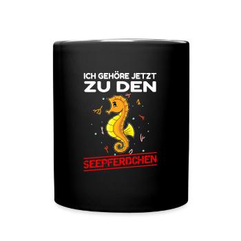 Seepferdchen bestanden Frühschwimmer Abzeichen - Tasse einfarbig - Schwarz - Vorne