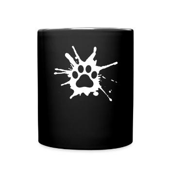 Dog paw dogs paw print dog love gift - Full Colour Mug - black - Front
