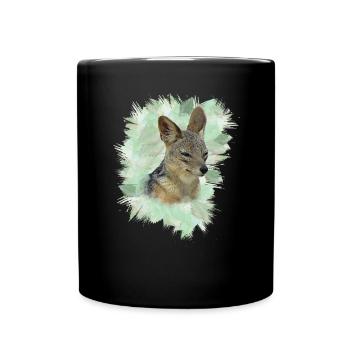Schakal - Wildhund - Afrika - Safari - Kenya - Tasse einfarbig - Schwarz - Vorne