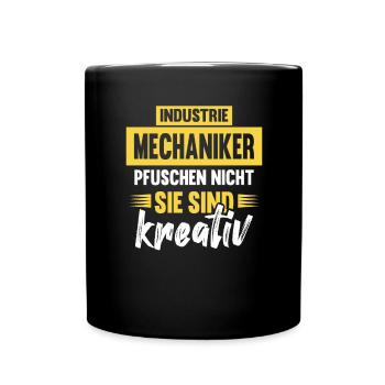 Industriemechaniker Pfuschen lustiges Handwerker - Tasse einfarbig - Schwarz - Vorne
