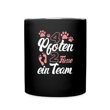 Hunde Gassi Herrchen Spruch Hundehalter Geschenk - Tasse einfarbig - Schwarz - Vorne