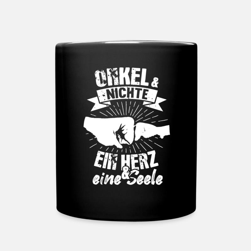 Onkel & Nichte Ein Herz und eine Seele Retro - Tasse einfarbig - Schwarz