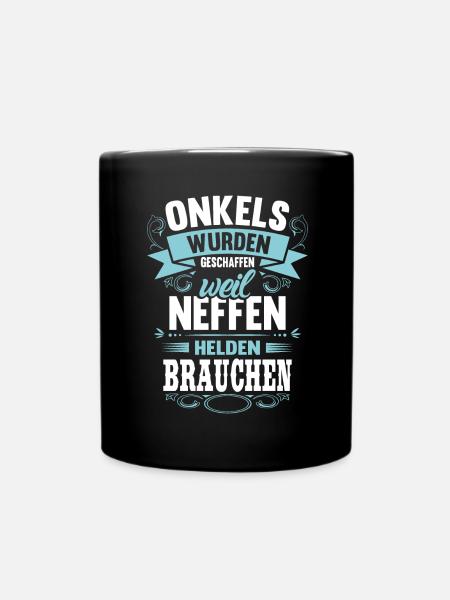 Onkel Neffe Helden Spruch Vintage Geschenk - Tasse einfarbig - Schwarz