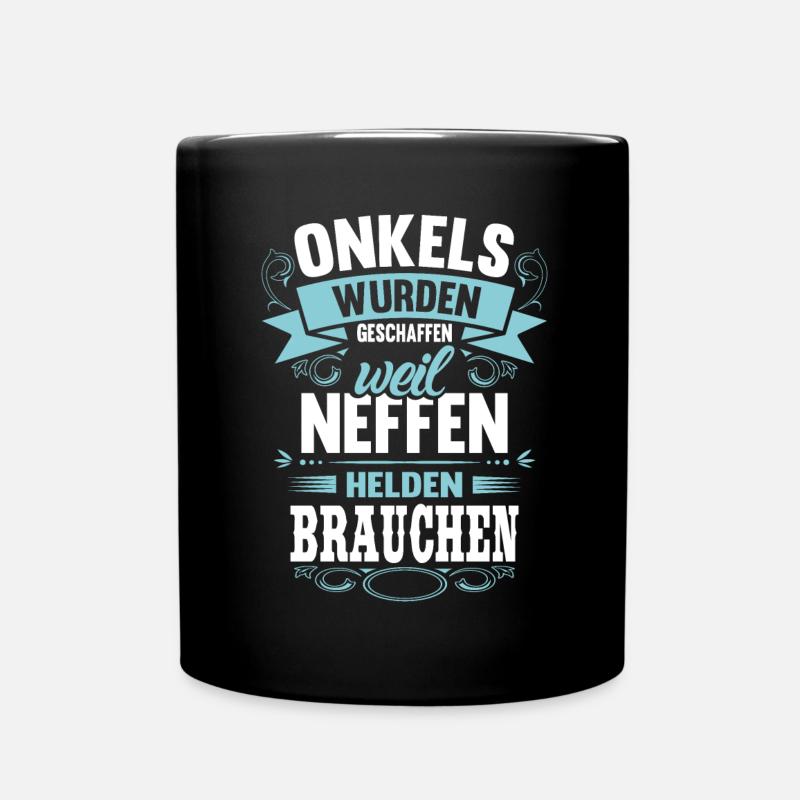 Onkel Neffe Helden Spruch Vintage Geschenk - Tasse einfarbig - Schwarz