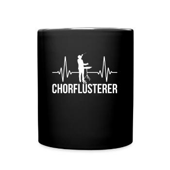 Chorleiter Dirigent Herzschlag - Tasse einfarbig - Schwarz - Vorne