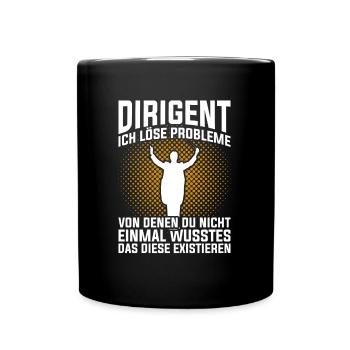 Retro Chorleiter Dirigent - Tasse einfarbig - Schwarz - Vorne