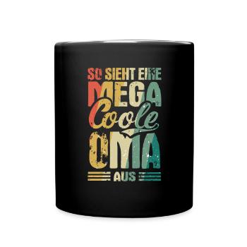So Sieht ein Mega Cooler Oma aus Vintage Geschenk - Tasse einfarbig - Schwarz - Vorne