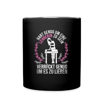 Lehrerin Spruch Schulpädagogin Leidenschaft - Tasse einfarbig - Schwarz - Vorne