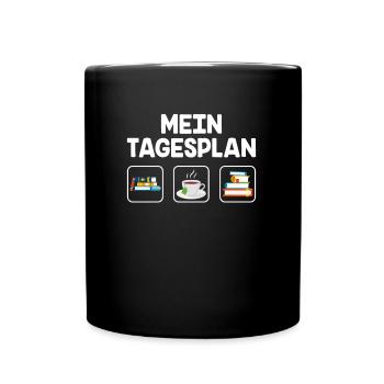 Bücher lesen Tee trinken - Tasse einfarbig - Schwarz - Vorne