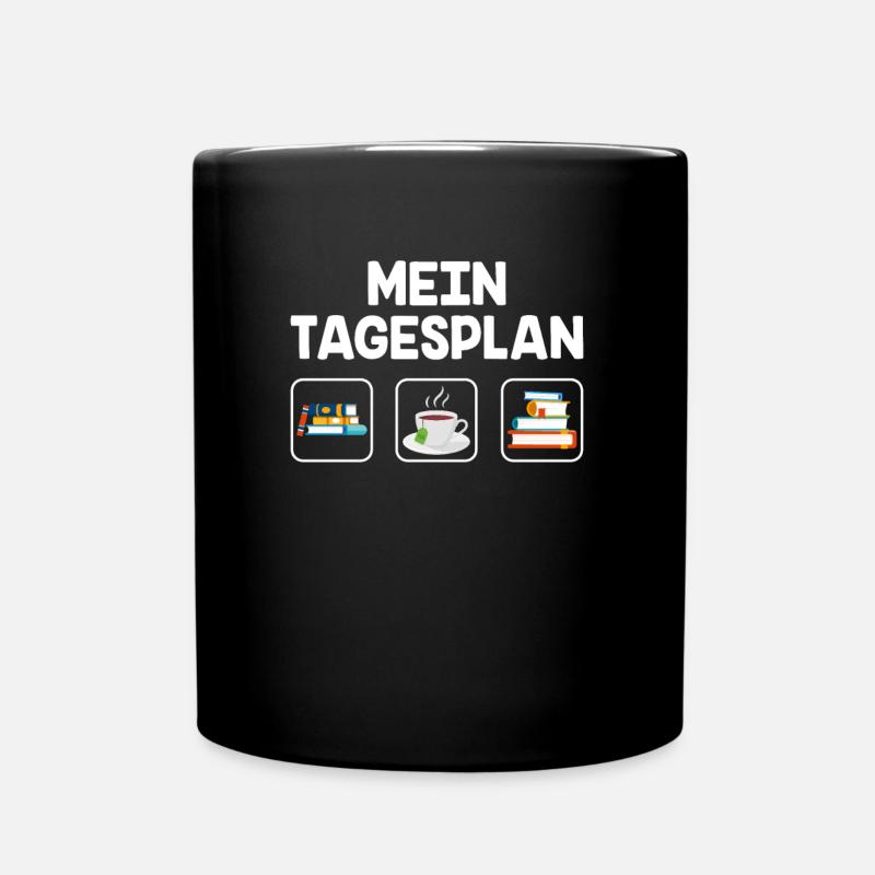 Bücher lesen Tee trinken - Tasse einfarbig - Schwarz