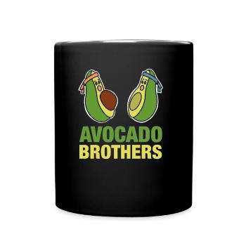 Avocado Brothers Vegan Vegetarian Gift - Full Colour Mug - black - Front