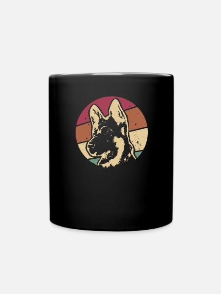 Deutscher Schäferhund Hund Vintage Retro Geschenk - Tasse einfarbig - Schwarz