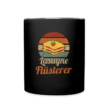 Retro Lasagne Flüsterer Auflauf - Tasse einfarbig - Schwarz - Vorne