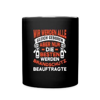 Brandschutzbeauftragter Feuerlöscher - Tasse einfarbig - Schwarz - Vorne