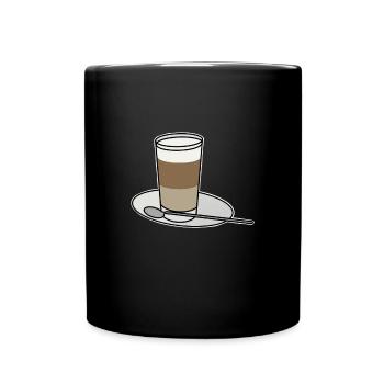 Latte Macchiato en verre cadeau de café - Mug uni - noir - Devant