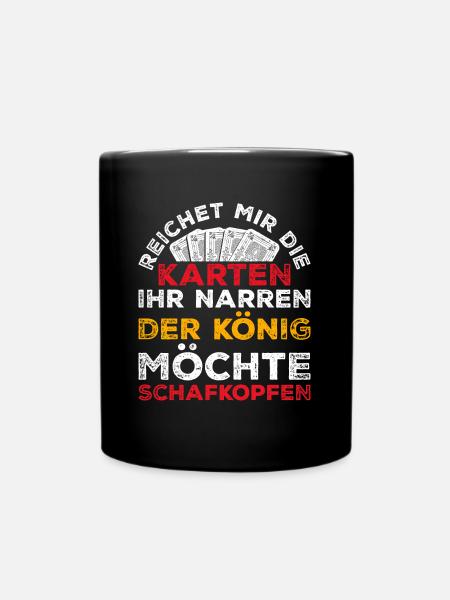 Schafkopf Spruch bayrisches Kartenspiel - Tasse einfarbig - Schwarz