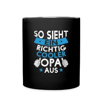 opa, cooler opa, geschenkidee, geschenk, familie - Tasse einfarbig - Schwarz - Vorne