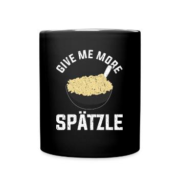 Spätzle Spruch Schwaben - Tasse einfarbig - Schwarz - Vorne