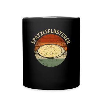 Retro Spätzleflüsterer Schwaben Spätzle - Tasse einfarbig - Schwarz - Vorne