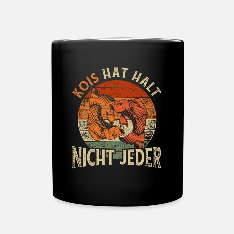 Retro Koi Karpfen Liebhaber - Tasse einfarbig - Schwarz