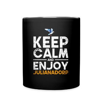 Julianadorp Niederlande Möwe Urlaub - Tasse einfarbig - Schwarz - Vorne