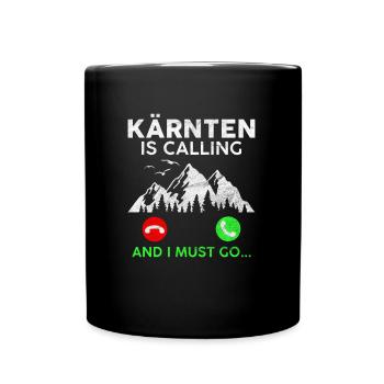Kärnten ruft Alpen Österreich - Tasse einfarbig - Schwarz - Vorne