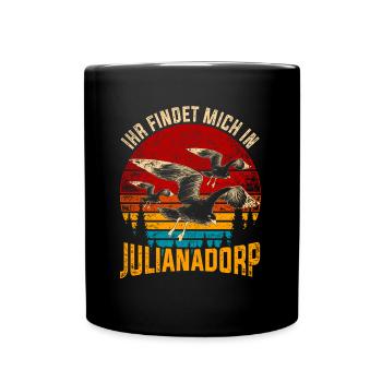Retro Julianadorp Niederlande Urlaub Möwe - Tasse einfarbig - Schwarz - Vorne