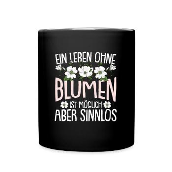 Blumenkunst Floristin Blumen - Tasse einfarbig - Schwarz - Vorne