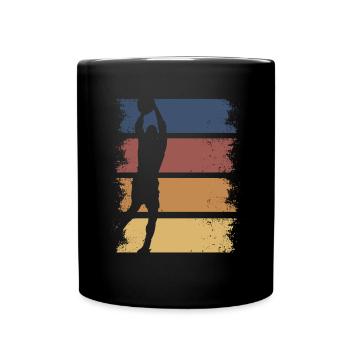 Rétro basket-ball vintage basketteur - Mug uni - noir - Devant