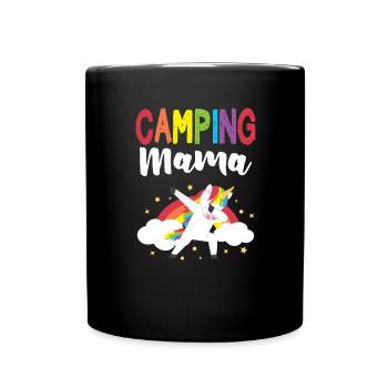 Campeur Licorne Camping Drôle - Mug uni - noir - Devant