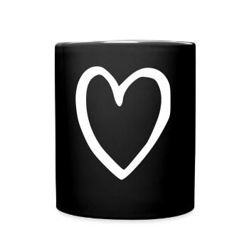 Émoji de coeur esquisse - Mug uni - noir - Devant