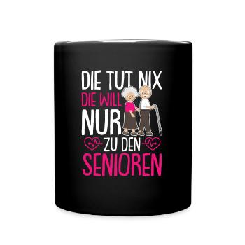 Altenpflegerin Senioren Pfleger Pflegekraft - Tasse einfarbig - Schwarz - Vorne