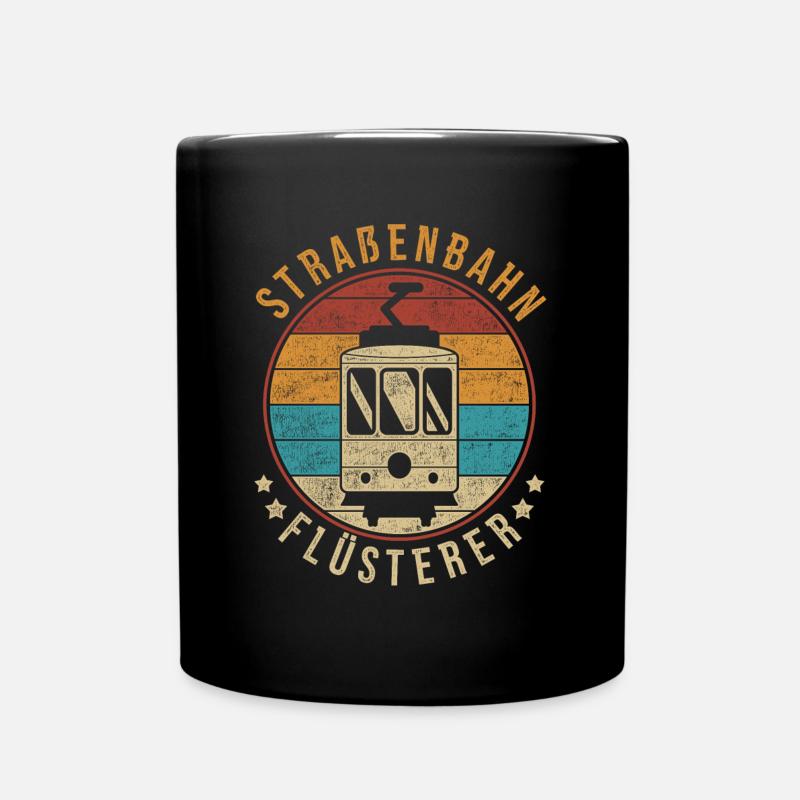 Retro Straßenbahn Tram Straßenbahnfahrer - Tasse einfarbig - Schwarz