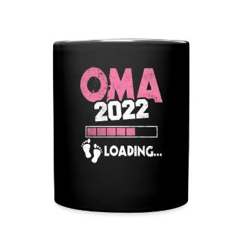 Werdende Oma 2022 Loading Nachwuchs Großmutter - Tasse einfarbig - Schwarz - Vorne