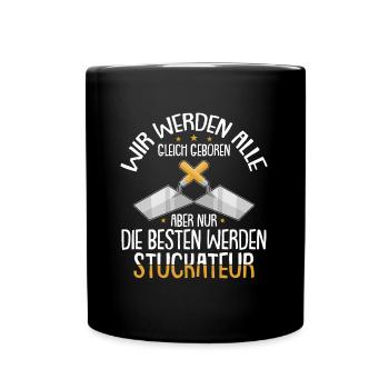 Stuckateur Verputzer Spachtel - Tasse einfarbig - Schwarz - Vorne