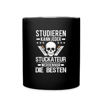 Stuckateur Verputzer Spachtel Gipser - Tasse einfarbig - Schwarz - Vorne