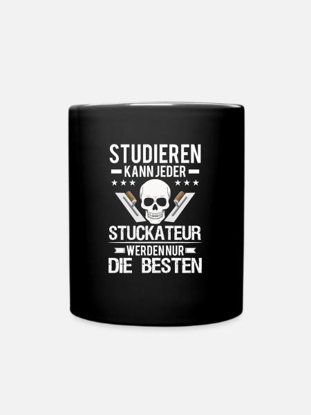 Stuckateur Verputzer Spachtel Gipser - Tasse einfarbig - Schwarz